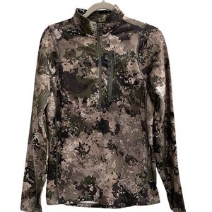 Cabela's Instinct Camouflage Half Zip Pullover Brown Size Small